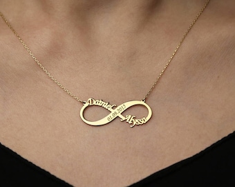 Custom Infinity Necklace-Infinity Necklace-Gold Necklace-Infinity Name Necklace-Personalized-Bridesmaid Gift-Necklaces-Gift-Custom Necklace