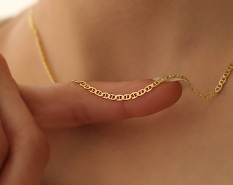 14K Gold Chain Necklace,Everyday Necklace,Layering Chain,Dainty Chain Necklace,Chain Necklace,JX103