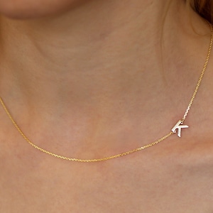 14k Gold Initial Necklace,Personalized Necklace,Gift For Her,Dainty Necklace,Letter Necklace,Personalized Jewelry, JX01 image 1