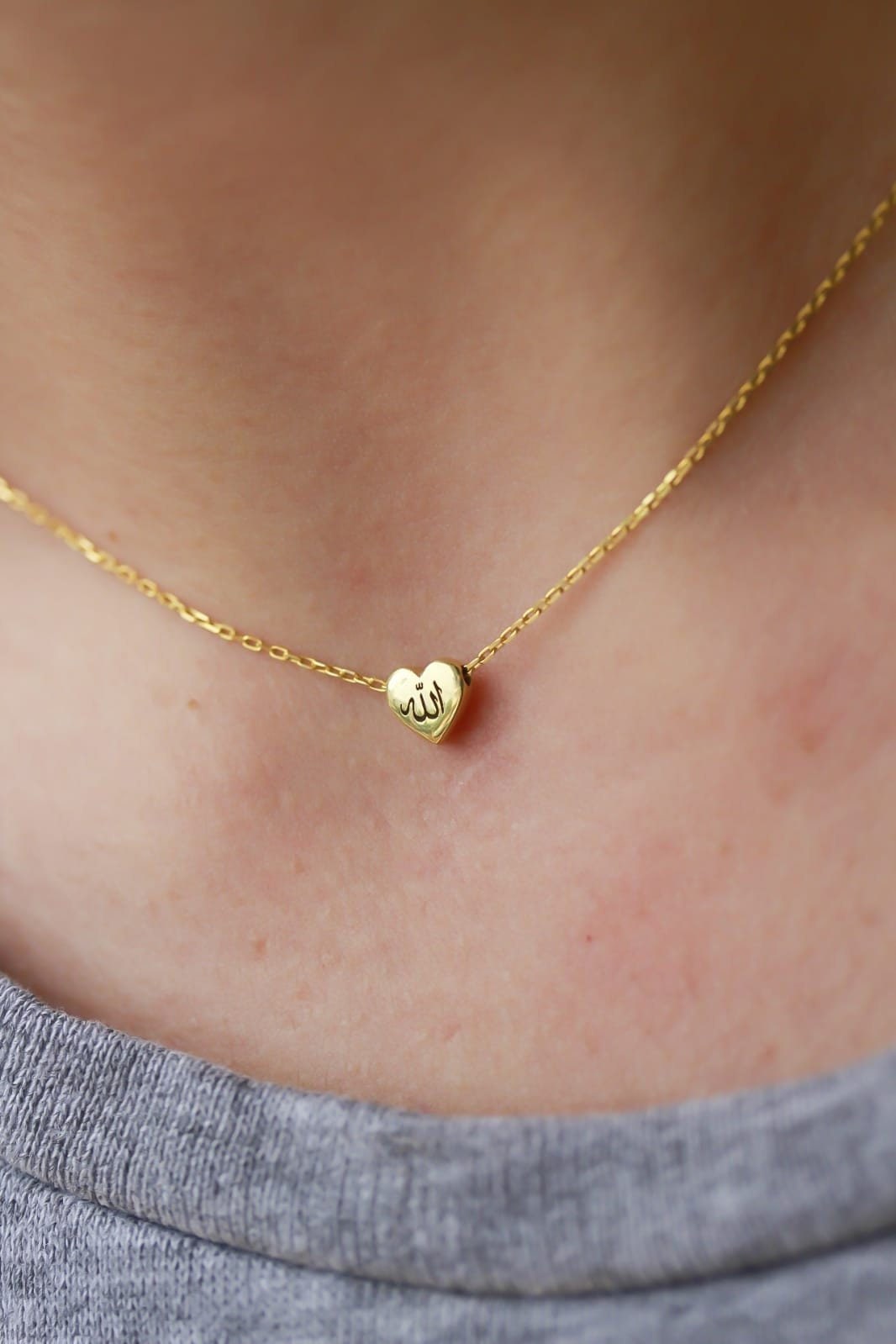 14k Gold Tiny Allah Necklace-gold 