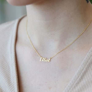 14k Gold Namenskette, zierliche Halskette, personalisierte Geschenke, personalisierte Halskette-Geschenk für Her-JX02 Bild 10