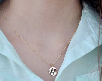 Monogram Necklace-Gold Necklace-İnitial Necklace-Personalized Necklace-JX31