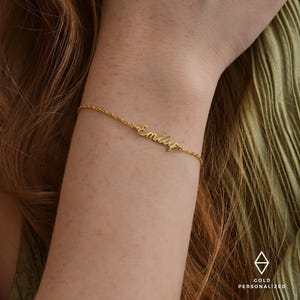 Personalized Tiny Name Bracelet,Dainty Layering Bracelet,Custom Name Jewelry,Perfect Gift for Mom ,JX49