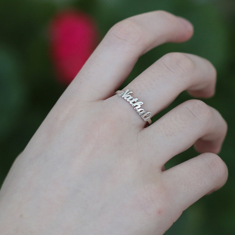 Name Ring-Personalized Ring-Gold Ring-Gold Name jewelry-Bridesmaid Personalized Gift-Rings-Personalized Gift-Initial Ring-JX08