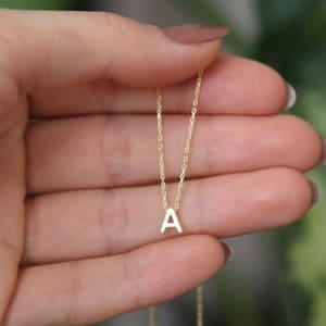 Sterling Silver Initial Necklace,Initial Necklace,Personalized Initial Jewelry,Custom Letter Necklace,Mothers Day Gifts,JX34 gold