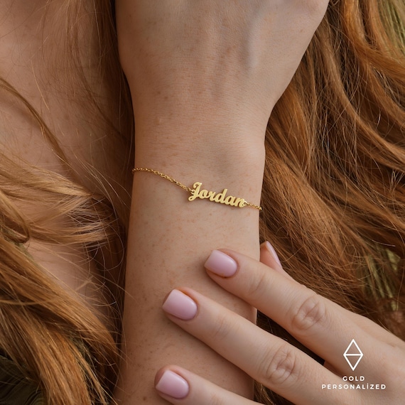 Dainty Custom Name Bracelet,Handmade Name Charm Jewelry,Delicate Stackable  Bracelets,Gift for Mom,JX14