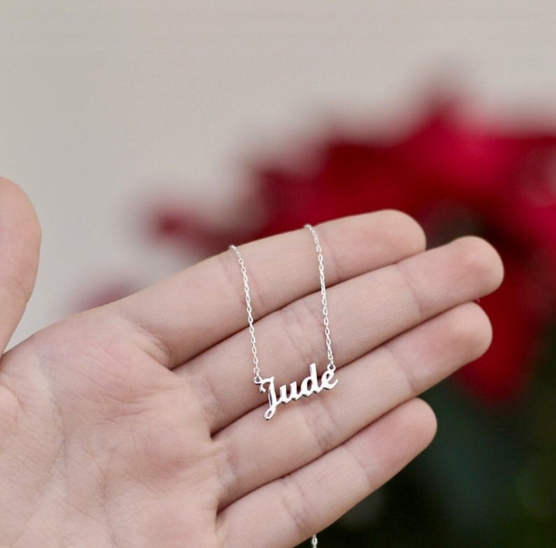 14k Gold Namenskette, zierliche Halskette, personalisierte Geschenke, personalisierte Halskette-Geschenk für Her-JX02 Bild 4