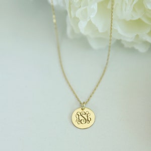 14k Gold Dainty Initial Necklace, Gold Name Necklace, Monogram Necklace Personalized Necklace,JX45 image 6