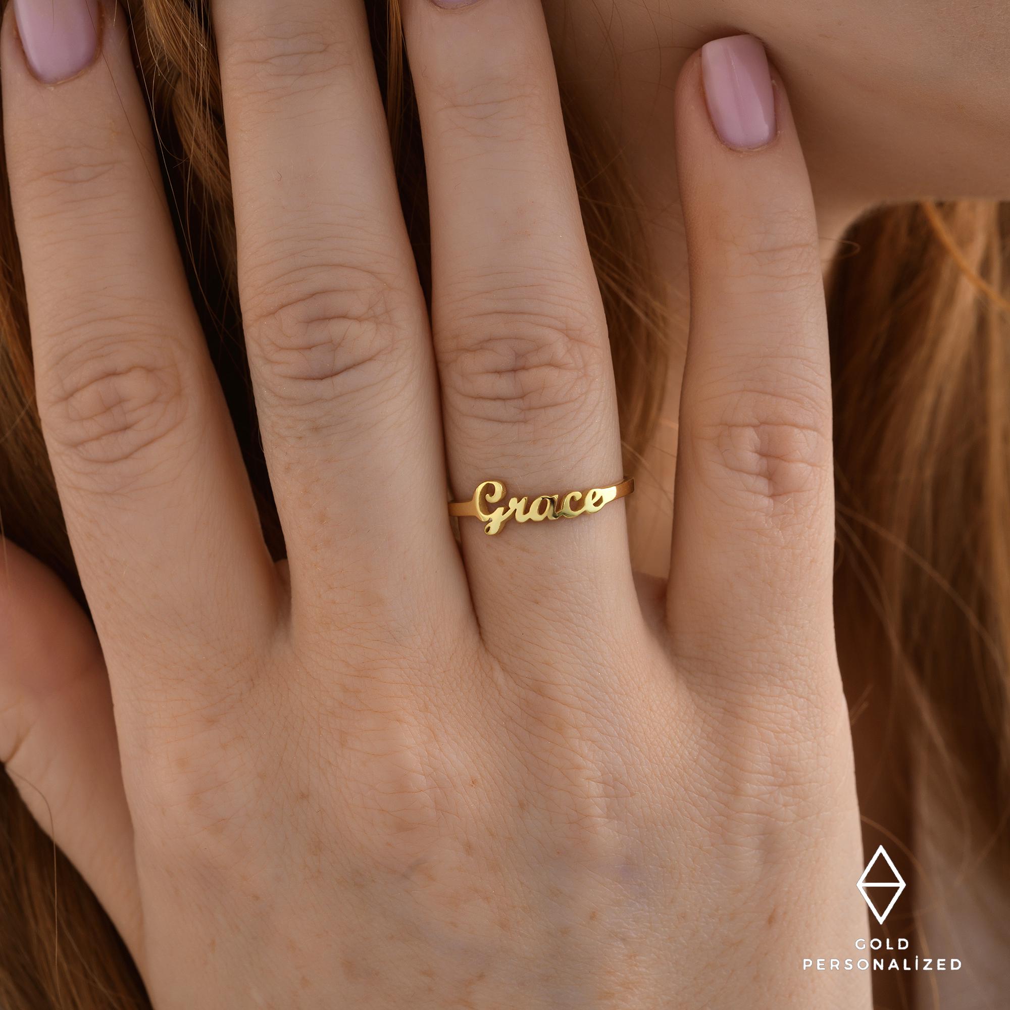 JZSANTI Personalized Ring Names Necklace and Birthstones Sterl 並行輸入品 RWQIAN Women Personalized Name Ring Custom Names Ring BFF