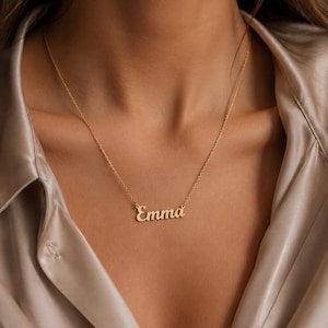 14k Gold Name Necklace, Dainty Necklace, Personalized Gifts,Personalized Necklace-Gift For Her-JX02