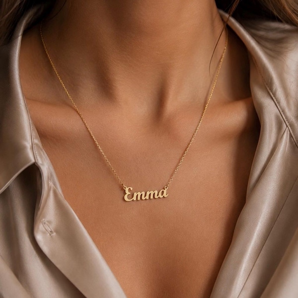 Personalized Script Name Necklace, Custom Dainty Necklace, Minimalist Jewelry, Birthday Gift for Her