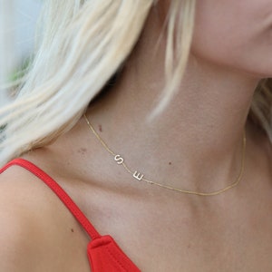 14k Solid Gold Initial Necklace,Initial Necklace, Personalized Gifts-Letter Necklace,Jx11 image 6