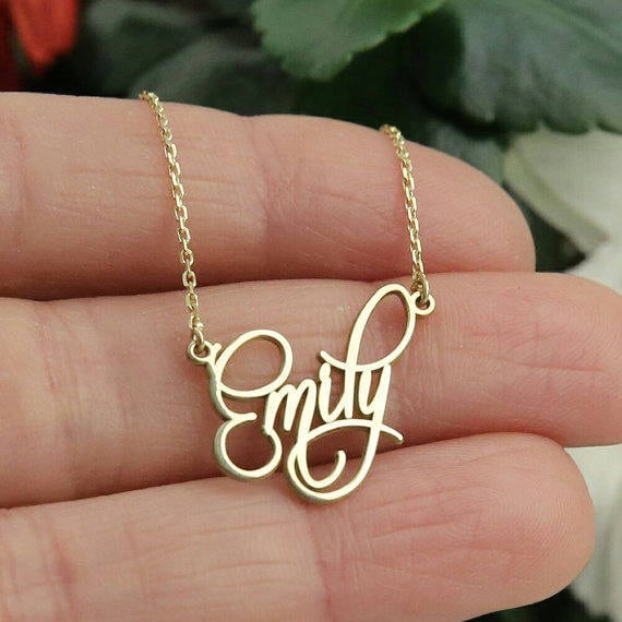 14k Gold Child Name Necklacepersonalized Necklace in Sterling Etsy