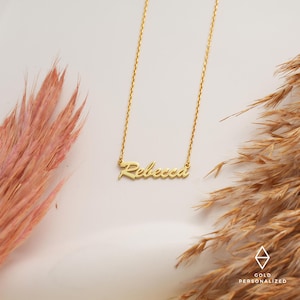 14k Solid Gold Choker Necklace-Choker Name Necklace-Gold Choker Necklace-Name Necklace-Personalized Gift-Choker Jewelry-JX05