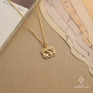 14k Gold Dainty Monogram Necklace-İnitial Necklace-Personalized Necklace-Personalized Jewelry-Letter Necklace-JX04
