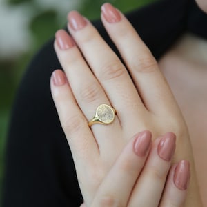 Sterling Silver Fingerprint Ring,Custom Fingerprint Jewelry,Personalized Ring,Memorial Ring,Gift For Her,JX21 image 6