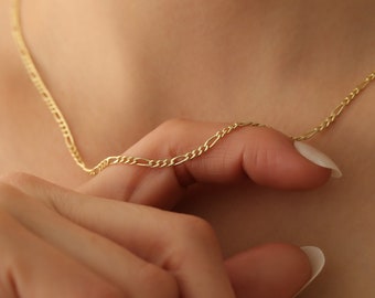 14K Gold Figaro Chain,Gold Filled Chain,14k Gold Necklace,Link Chain,Dainty Chain Necklace, JX116
