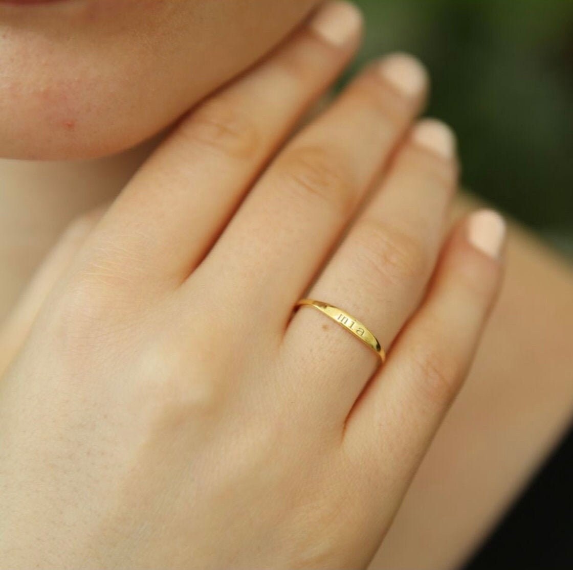 Tiny Name Ring,Personalized Ring,Stacking Rings,Initial Ring,Dainty R…