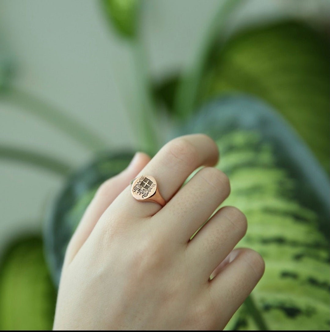 Rose Gold Family Crest Ringcoat of Armscustom Ring