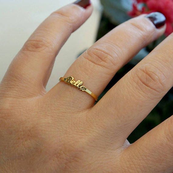 Buy 18k Gold Name Ring. A Personalized Design Perfect as a Gift. Online in  India - Etsy