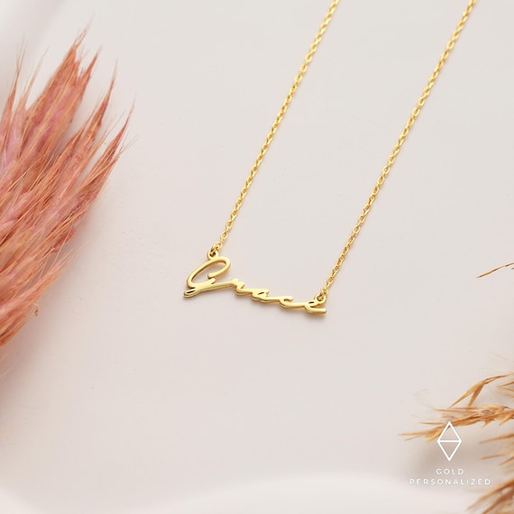 14k Gold Name Necklace-personalized Necklace-custom Necklace