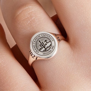 Custom College Class Ring,School Ring,Signet Ring,Graduation Ring,Personalized Ring,High School Class Ring,College Ring-JX21