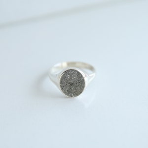 Sterling Silver Fingerprint Ring,Custom Fingerprint Jewelry,Personalized Ring,Memorial Ring,Gift For Her,JX21 image 8