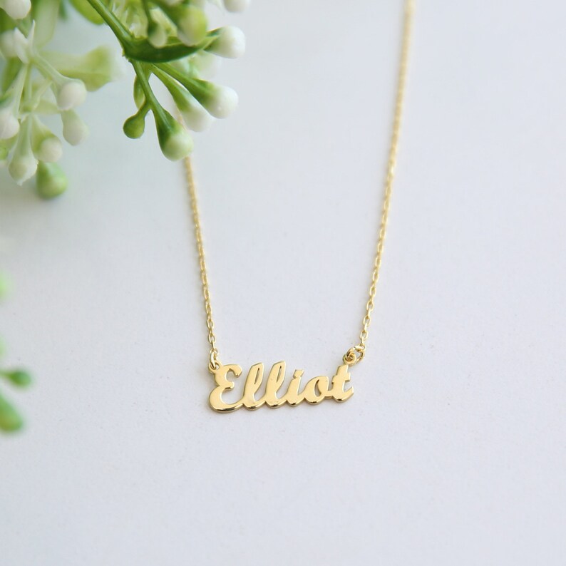 14k Solid Gold Name Necklace-Customized Necklace-Personalized Necklace-Personalized Jewelry-Birthday Gifts-Gift For Her-JX11 image 5