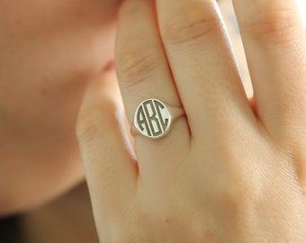 Personalized Ring, Signet Ring, Initial Ring, Custom Jewelry, Gift For Her Personalized Jewelry ,JX50