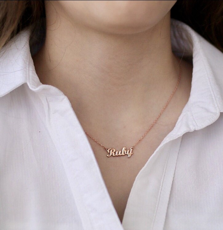 Gold Name Necklace Dainty Necklace 