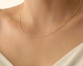 14K Gold Figaro Chain,Gold Filled Chain,14k Gold Necklace,Link Chain,Dainty Chain Necklace, JX116