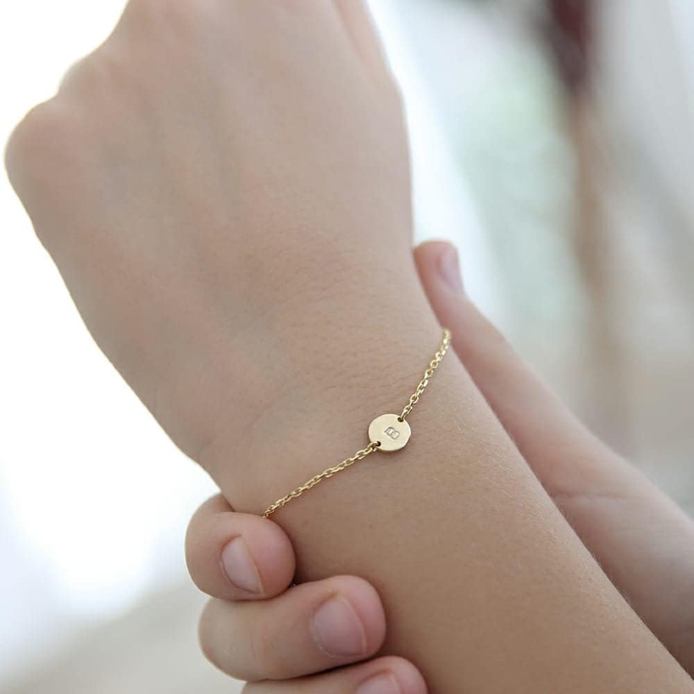 14K Dainty Jewelry Gifts Cute Tinny Charms Letter Disc Charms Bracelets Citled Initial Bracelet A 14K Dainty Jewelry Gifts Cute Tinny Charms Letter Disc Charms Bracelets Citled Initial Bracelet A