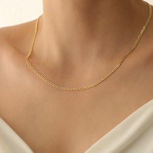 14K Gold Chain Necklace,Everyday Necklace,Layering Chain,Dainty Chain Necklace,Chain Necklace,JX103 image 3