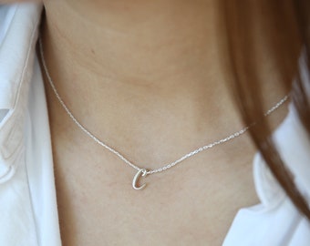 925K Sterling Silver Initial Necklace,Personalized Necklace,Dainty Necklace,Letter Necklace,Personalized Gifts,Bridesmaid Gifts,JX13