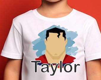 Camiseta de superhéroe infantil personalizada / Jersey de algodón