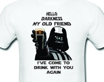 Darth Vader Guinness Shirt: "Hello Darkness", Funny Star Wars Tee