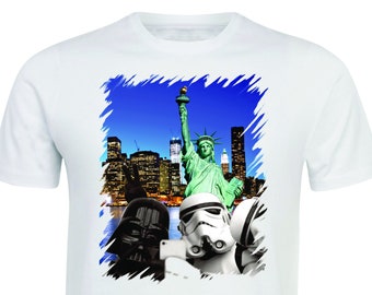 Star Wars Selfie T-Shirt, Darth Vader & Stormtrooper, New York Parody