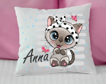 Personalized Cushion Cat|Personalized Kids Pillow |Toddler Pillow|Kids Birthday Gift|Toddler first Pillow