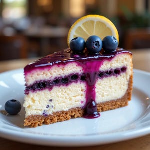 Best Recipe for Lemon Blueberry Cheesecake Cake | Creamy Layered Dessert | Instant PDF Digital Download