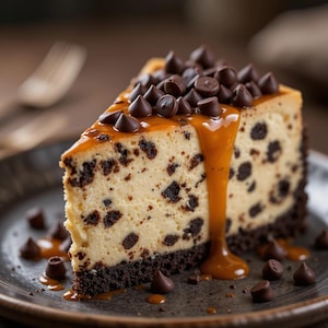 Best Salted Caramel Chocolate Chip Cheesecake Recipe | Gourmet Dessert | Decadent Baking Treat | Instant Digital PDF Download