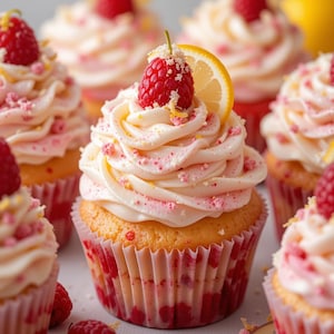 Best Recipe for Raspberry Lemon Cupcakes | Easy Dessert | Instant PDF Download | Mom Recipe for Family Recipe Book