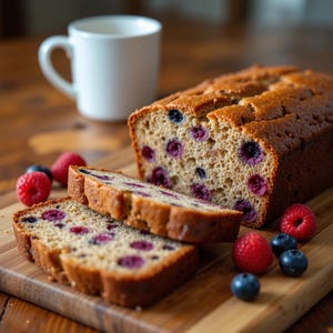 MIGLIORE RICETTA per il pane alla banana e fragole con mirtilli / Download PDF istantaneo / Ricetta di cottura facile / Perfetta per colazione, cena,