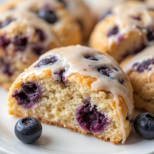 Best Recipe for Sweet Blueberry Biscuits with Lemon Glaze | Easy Breakfast Treat | Instant Digital PDF Download