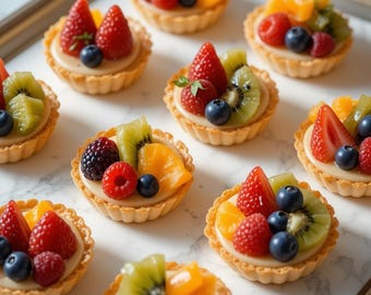 Mini Fruit Tarts Recipe | Elegant Bite-Sized Dessert | Easy Party or Brunch Treat | Instant Digital PDF Download