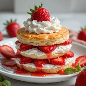 Klassisches Erdbeer-Shortcake-Rezept | Einfaches Dessert mit frischem Obst | Fluffige Kekse & Schlagsahne | Sofortiger digitaler PDF Download