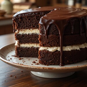 BEST RECIPE for Homemade Amazing Classic Chocolate Cake | Instant PDF Download | Moist & Rich Layer Cake | Easy Baking Recipe | Family