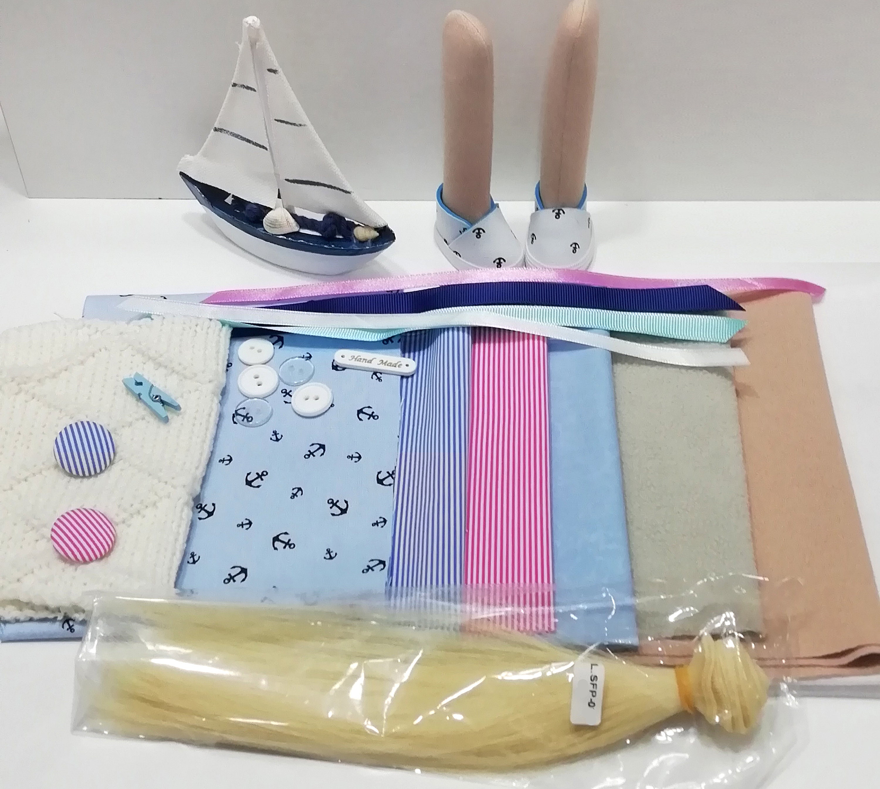 Kit doll Craft My First Sewing Kit Textile doll Navy style | Etsy