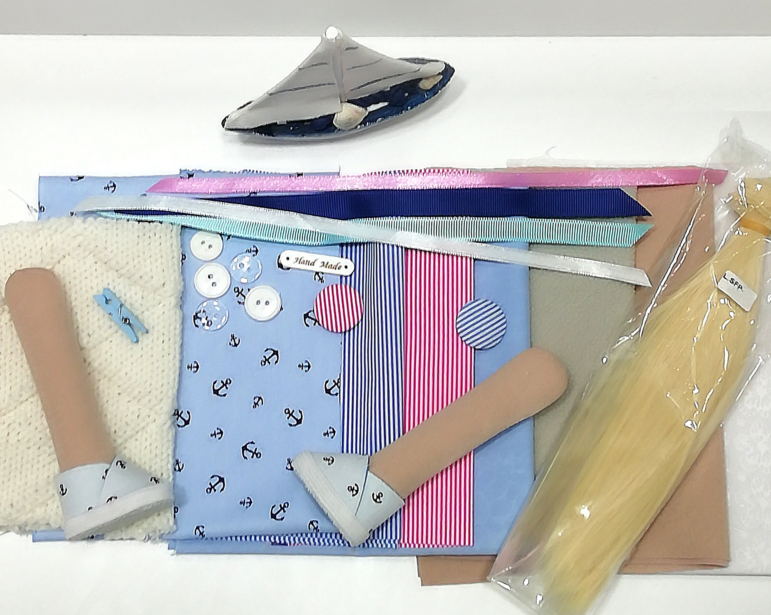 Kit doll Craft My First Sewing Kit Textile doll Navy style Etsy