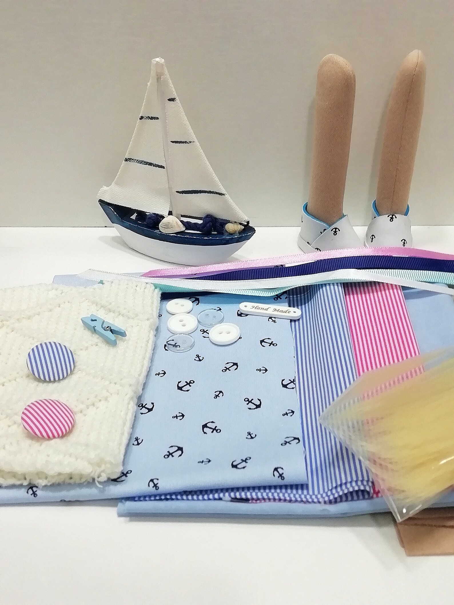 Kit doll Craft My First Sewing Kit Textile doll Navy style Etsy