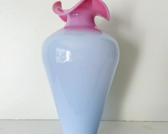 Fenton Blue Burmese Glossy 13" vase